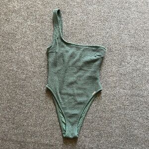 Free Society One Shoulder Green High Cut One Piece Swim Suit Size 2 / XS NWOT